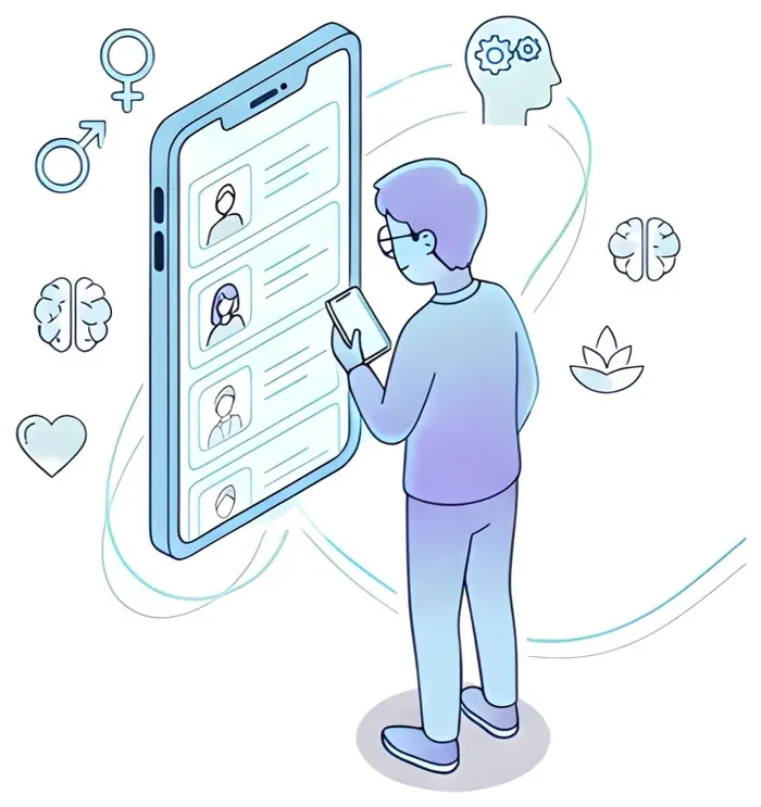 Escolher o psicólogo no celular